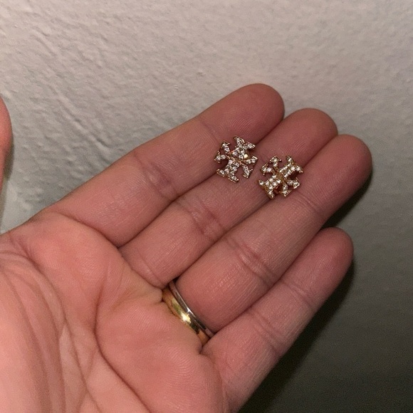 Tory Burch Jewelry - Tory Burch Rose Gold Cross Stud Earrings